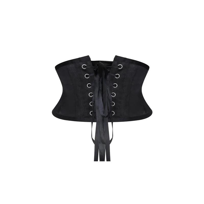 Burvogue Waist Trainer Corset – Satin Underbust Slimming Shaper Belt with Lace-Up Design - Passion Pulse Adult