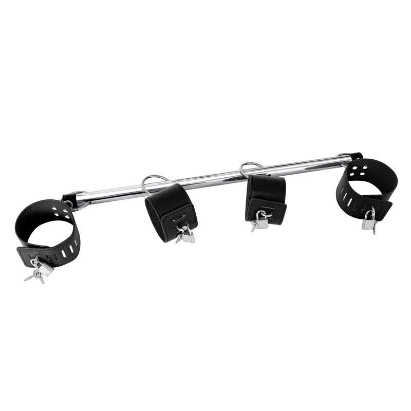 Adjustable BDSM Spreader Bar with Handcuffs and Leg Cuffs – Restraint Kit for Couples Roleplay and Fetish Play - Passion Pulse Adult