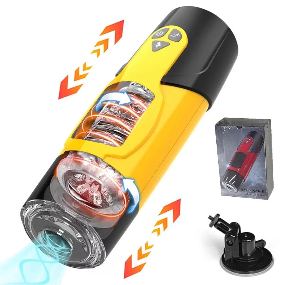 Hannibal Automatic Male Masturbator II - 7-Hands-Free Automatic Thrusting & Rotating Male Masturbator – Visual Piston Cup with Realistic Vagina Design - Passion Pulse Adult