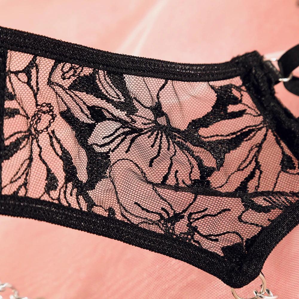 Sexy Lace 4-Piece Lingerie Set | Luxury Fit - Passion Pulse Adult