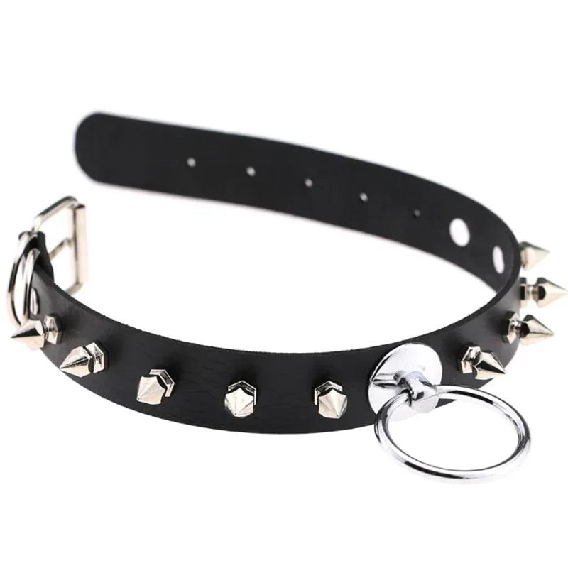 Harajuku Punk Rock Rivet Goth Choker | PU Leather Collar with Heart, Cross & Spikes | Hip Hop Bondage Jewelry for Women - Passion Pulse Adult