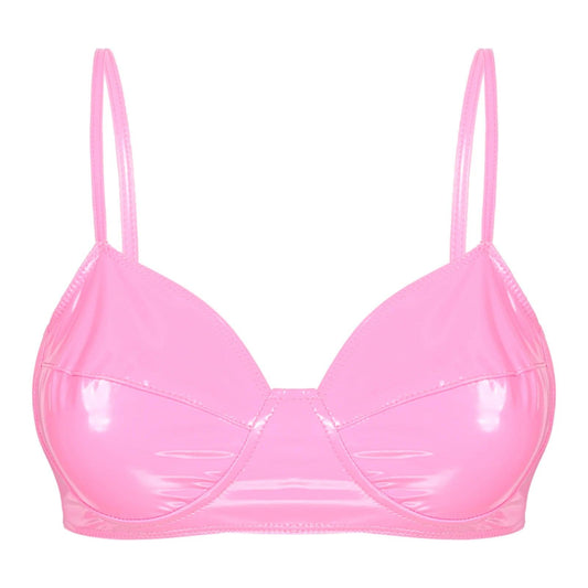Wet Look Patent Leather Bralette | Sexy Clubwear - Passion Pulse Adult