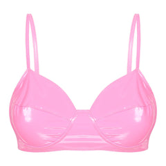 Wet Look Patent Leather Bralette | Sexy Clubwear - Passion Pulse Adult