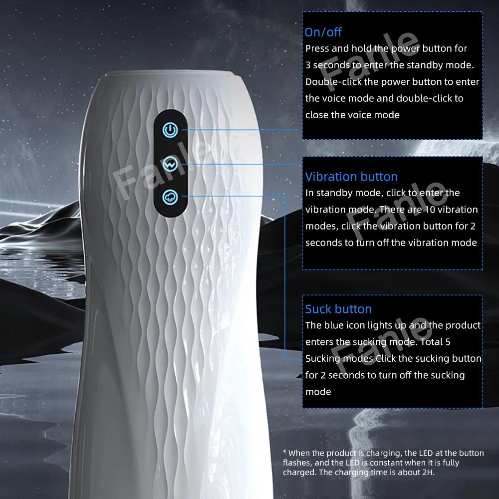 Automatic Sucking Male Masturbator – Heated Vibration Blowjob Machine for Men - Passion Pulse Adult