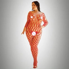 Plus Size Sexy Fishnet Bodystocking – Babydoll Dress & Mesh Lingerie for Women - Passion Pulse Adult
