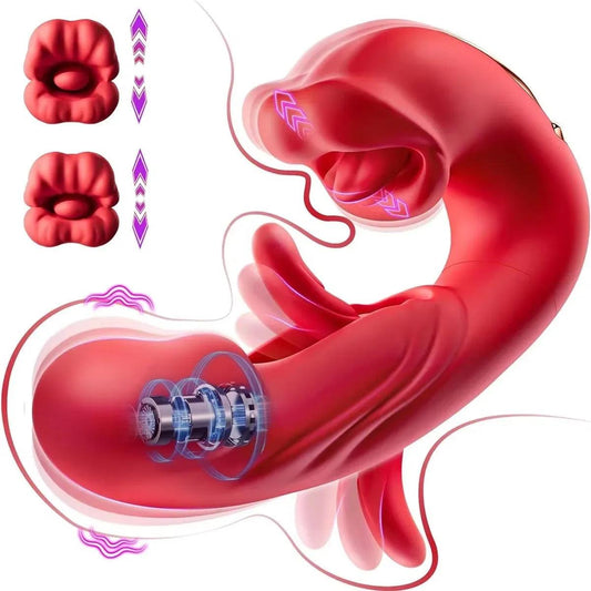 Tongue-Licking & Flapping Vibrator – G-Spot, Clitoral & Anal Stimulator for Women - Passion Pulse Adult