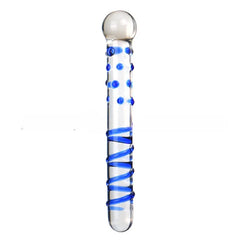 Dual-Ended Spiral Crystal Glass Dildo - G-Spot & Clitoral Massager
