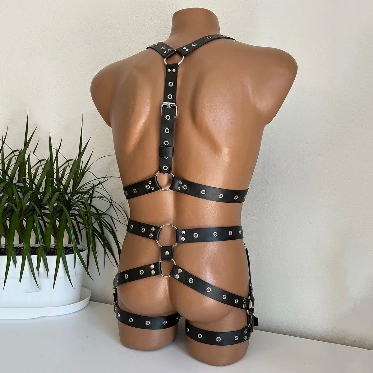 Men's Leather Harness & Full Body Pants – Sexual Bondage Chest Harness & Exotic Accessories - Passion Pulse Adult