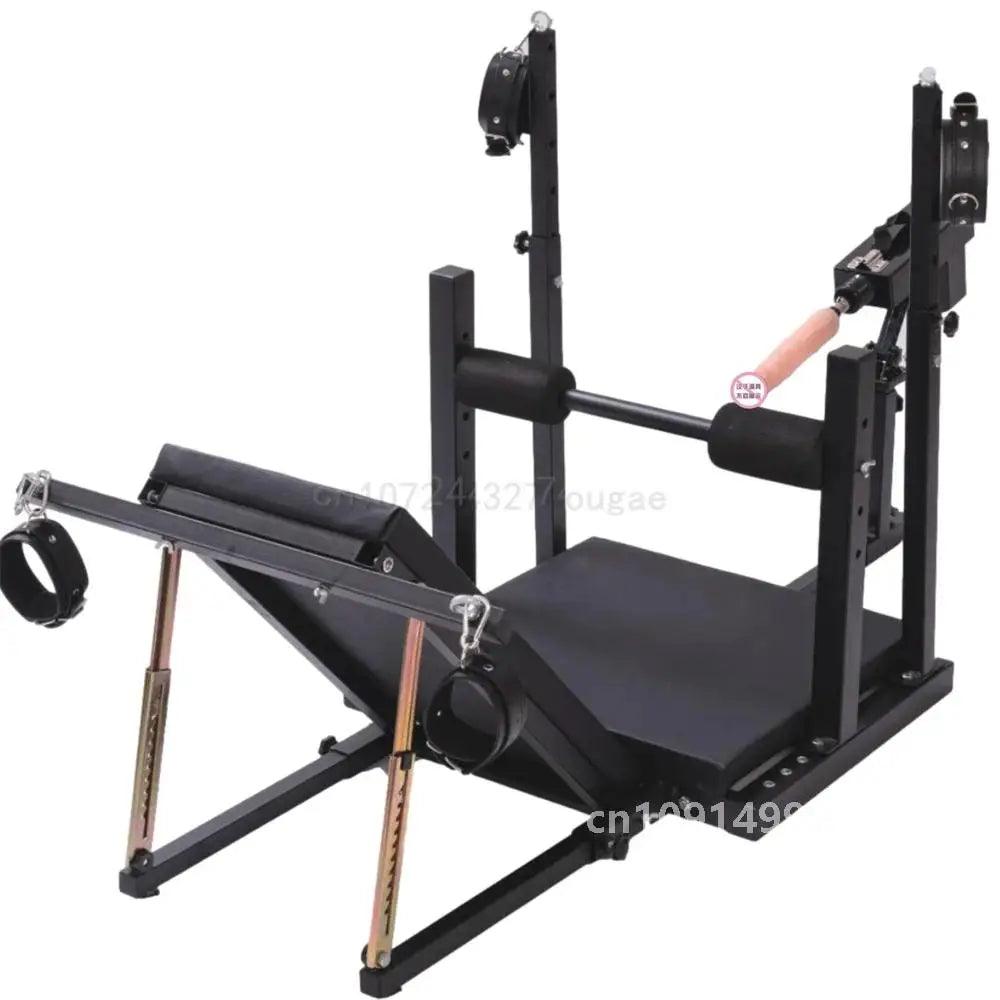 BDSM Adjustable Split-Leg Chair with Restraints – Carbon Steel Bondage Furniture for Couples Roleplay and Fetish Play - Passion Pulse Adult