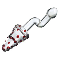 Dual-Ended Spiral Crystal Glass Dildo - G-Spot & Clitoral Massager