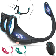 Vibrating Cock Ring & Taint Stimulator – Remote Control Anal Plug & Prostate Massager - Passion Pulse Adult