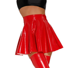 Wet Look PVC Pleated Mini Skirt | Sexy Clubwear - Passion Pulse Adult
