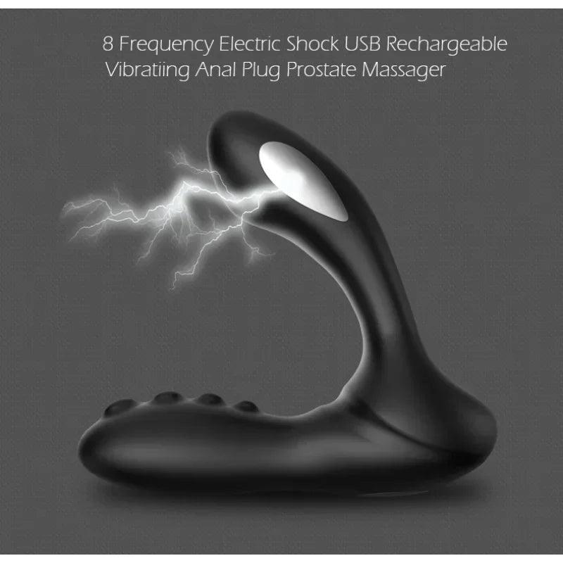 Powerful 8-Frequency -Controlled Electric Anal Plug – Prostate & Pleasure Massager - Passion Pulse Adult