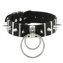 Harajuku Punk Rock Rivet Goth Choker | PU Leather Collar with Heart, Cross & Spikes | Hip Hop Bondage Jewelry for Women - Passion Pulse Adult