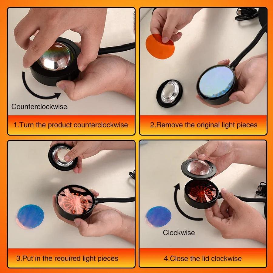 Mini USB Sunset Projector Light – Create Stunning Atmospheres - Passion Pulse Adult