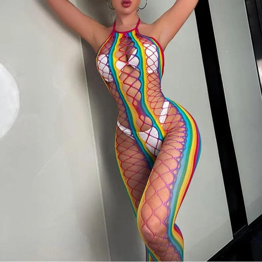 Sexy Erotic Mesh Bodysuit – Curvy Fishnet Pantyhose and Stockings for Women - Passion Pulse Adult