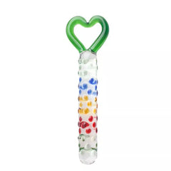 Dual-Ended Spiral Crystal Glass Dildo - G-Spot & Clitoral Massager