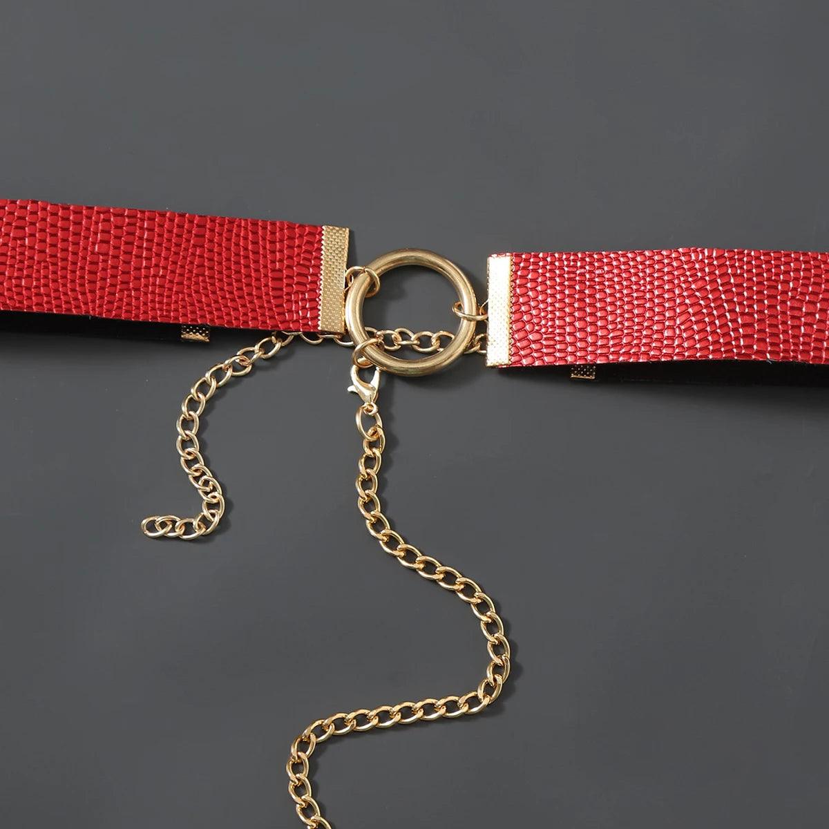 Heart Tassel Leather Nipple Covers with Chain & Choker - Passion Pulse Adult