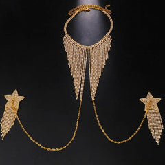 Shiny Rhinestone Star Tassel Breast Patch – Sexy Nipple Patch & Body Chain Jewelry - Passion Pulse Adult