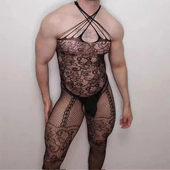 Sissy Crotchless Bodystocking – Plus Size Fishnet Underwear & BDSM Bondage Lingerie for Men - Passion Pulse Adult