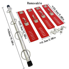 Adjustable BDSM Spreader Bar with Handcuffs and Leg Cuffs – Restraint Kit for Couples Roleplay and Fetish Play - Passion Pulse Adult