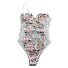 Tempting Flower Embroidered Sexy Jumpsuit - Passion Pulse Adult