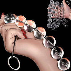 CrystalGlass Anal Beads - 5 Sizes Glass Butt Plug for Men, Women, and Couples with Smooth Vaginal and Anal Balls for BDSM, Massage, and Erotic Play - Passion Pulse Adult