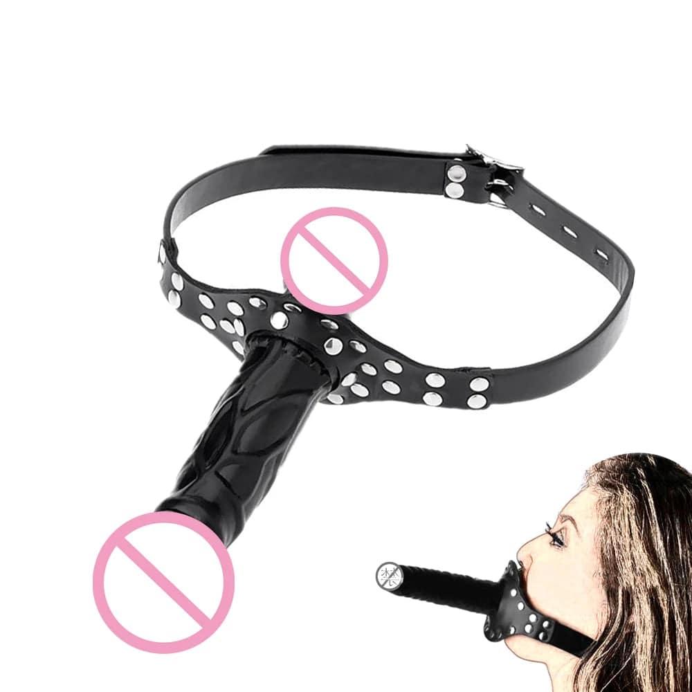 EXVOID Slave Restraint Realistic Penis Gag Mouth Plug BDSM Bondage Head Strapon Open Mouth Gag Adult Game - Passion Pulse Adult