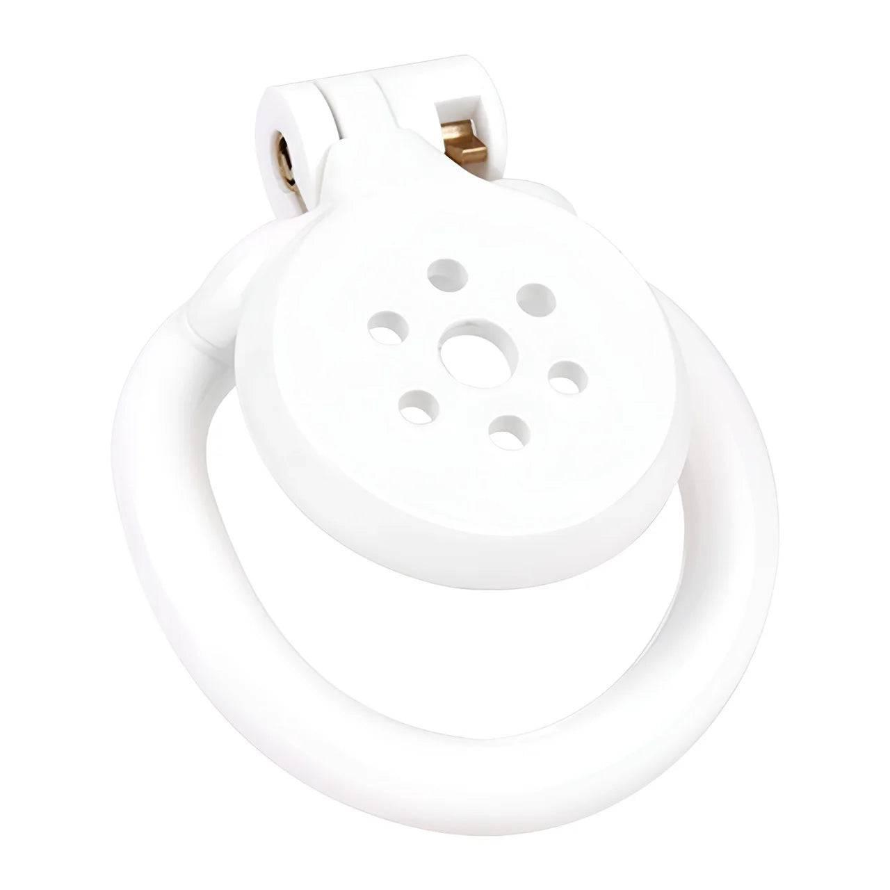 Pink/Black/White Adjustable Mini Metal Chastity Cage with Lock - BDSM Male Slave Cock Ring for Fetish Roleplay and Sissy Bondage Play - Passion Pulse Adult