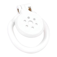 Pink/Black/White Adjustable Mini Metal Chastity Cage with Lock - BDSM Male Slave Cock Ring for Fetish Roleplay and Sissy Bondage Play - Passion Pulse Adult