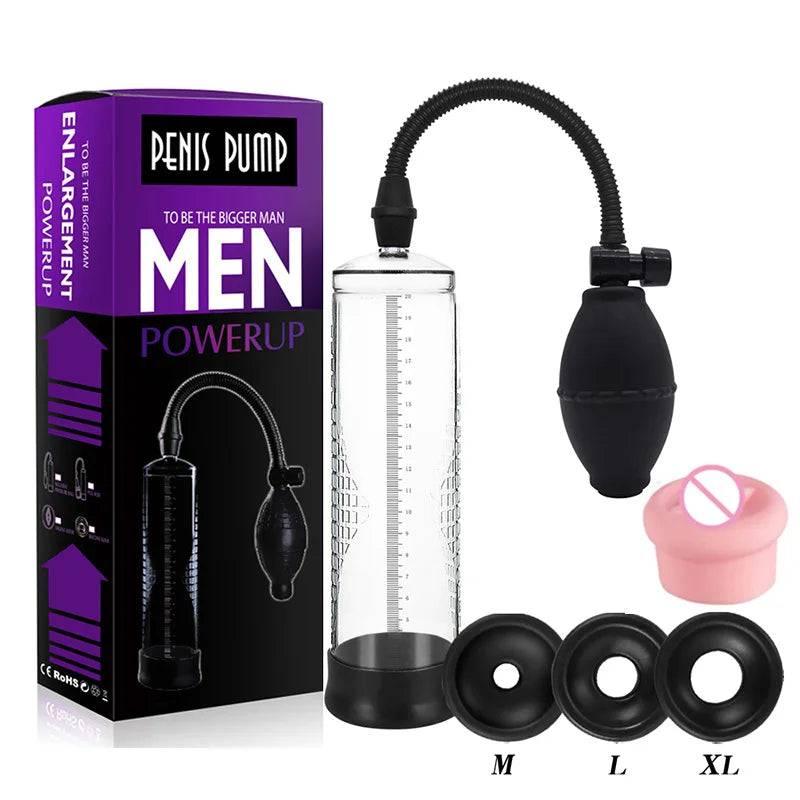 Effective Penis Pump: Enlargement Vacuum Dick Extender for Men, Sex Toy to Increase Length and Enlarger, Male Training Erotic Adult Sexy Product - Passion Pulse Adult