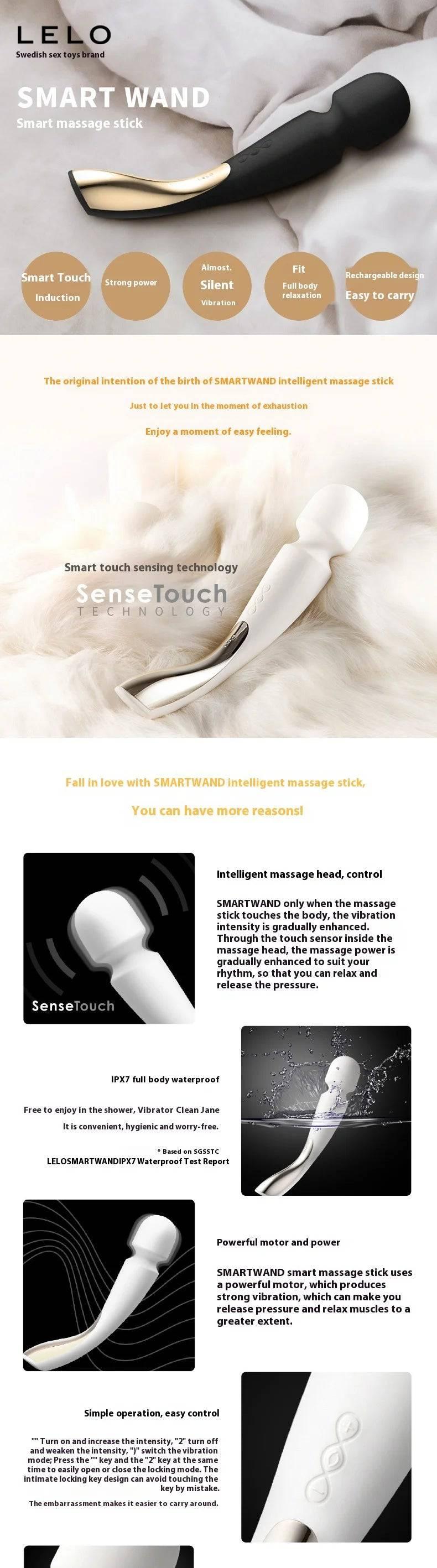 LELO Smart Wand 2 Large Smart Female Vibrator II Large - Passion Pulse Adult