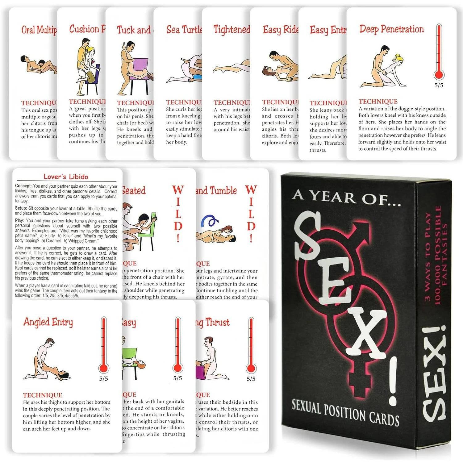 The Hottest Sex Positions: Adult Sexual Position Cards - Illustrated with Pictures for Date-Night Fun Games to Enhance Relationships - Passion Pulse Adult