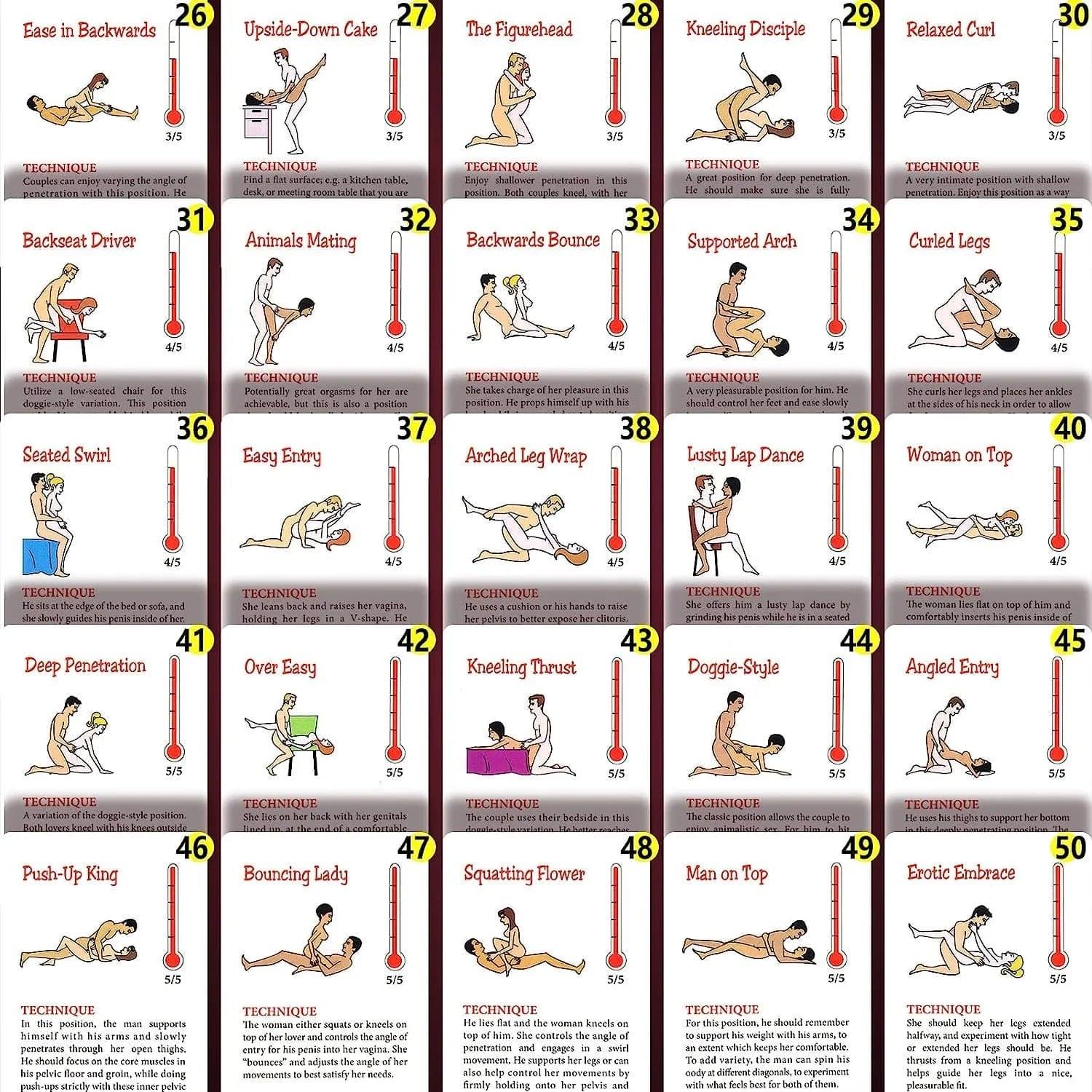 The Hottest Sex Positions: Adult Sexual Position Cards - Illustrated with Pictures for Date-Night Fun Games to Enhance Relationships - Passion Pulse Adult