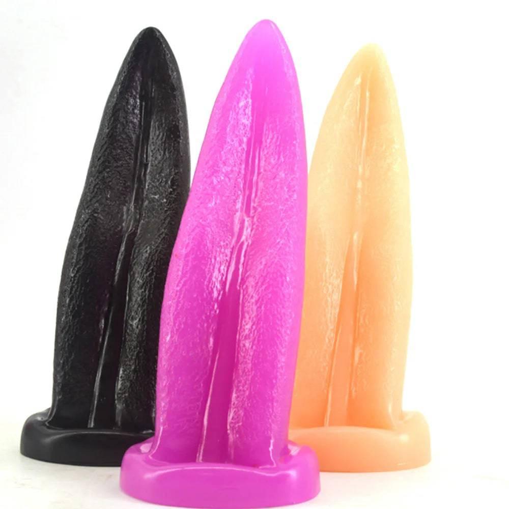 Tongue Suck Dildo & Anal Butt Plug | Realistic Penis for Women | G-Spot & Vaginal Stimulation Masturbator | Adult Sex Product - Passion Pulse Adult