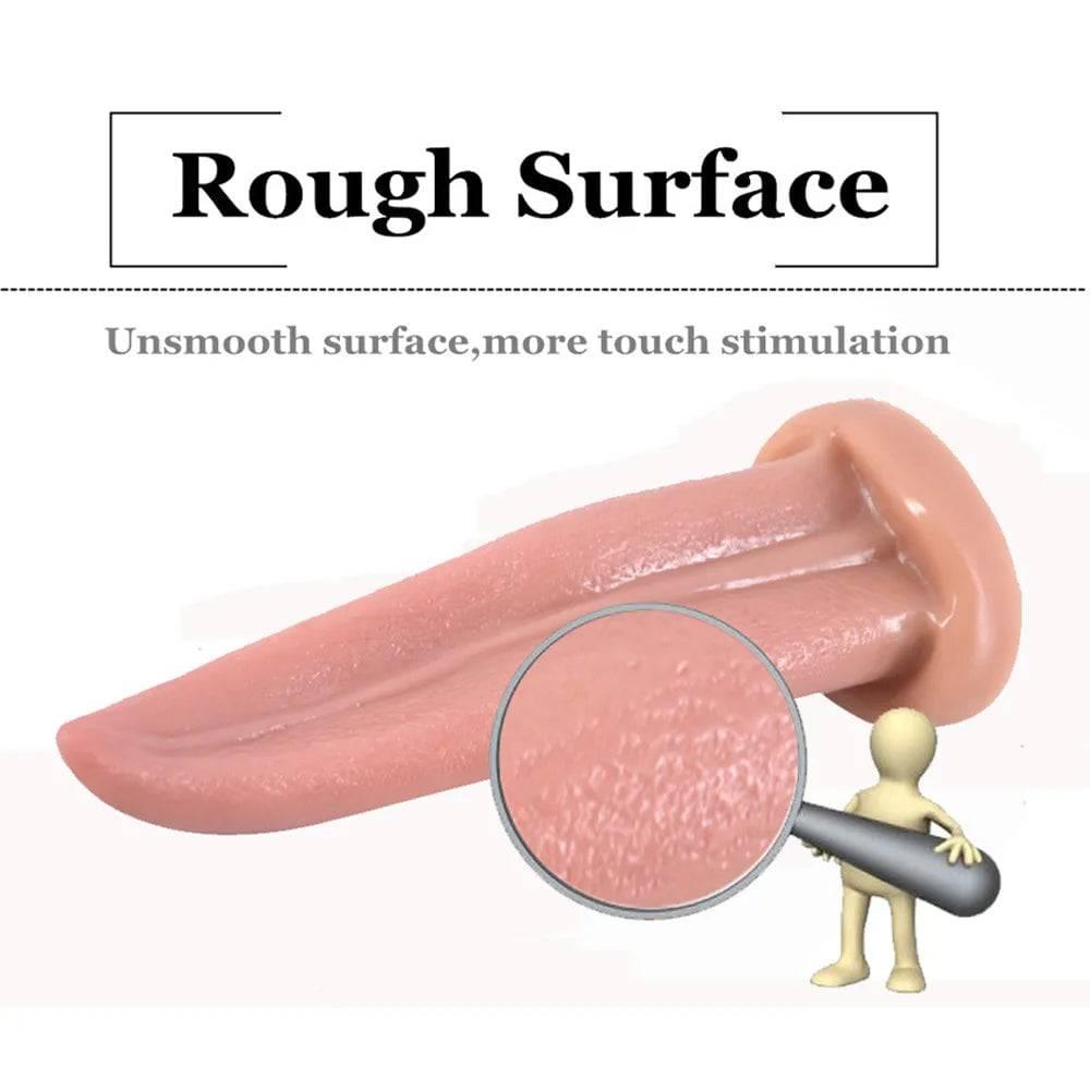 Tongue Suck Dildo & Anal Butt Plug | Realistic Penis for Women | G-Spot & Vaginal Stimulation Masturbator | Adult Sex Product - Passion Pulse Adult