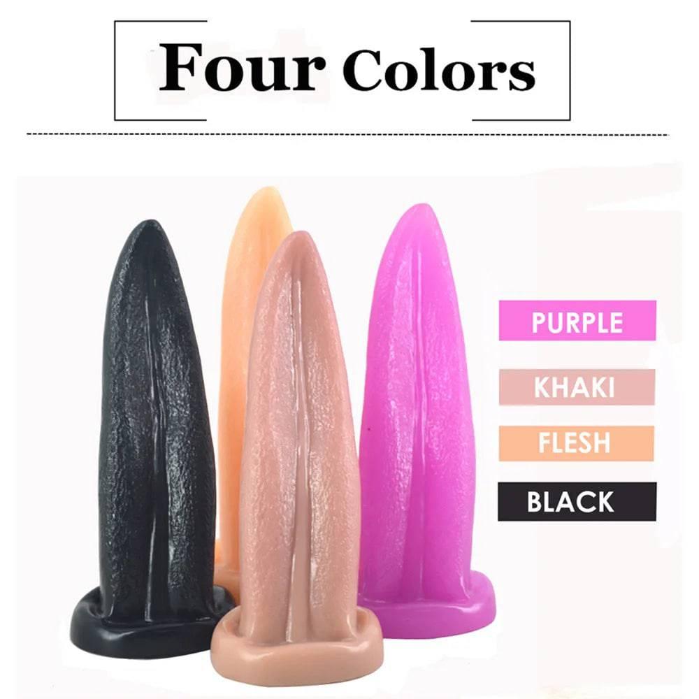 Tongue Suck Dildo & Anal Butt Plug | Realistic Penis for Women | G-Spot & Vaginal Stimulation Masturbator | Adult Sex Product - Passion Pulse Adult