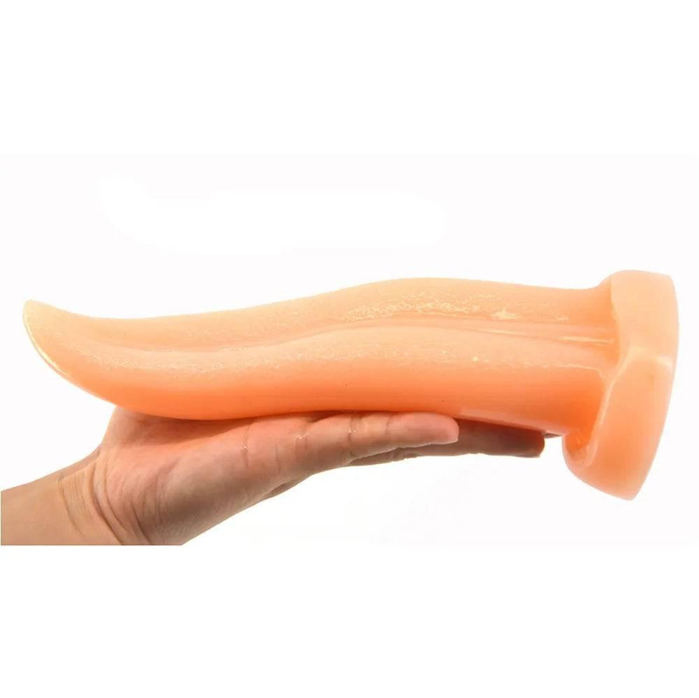 Tongue Suck Dildo & Anal Butt Plug | Realistic Penis for Women | G-Spot & Vaginal Stimulation Masturbator | Adult Sex Product - Passion Pulse Adult