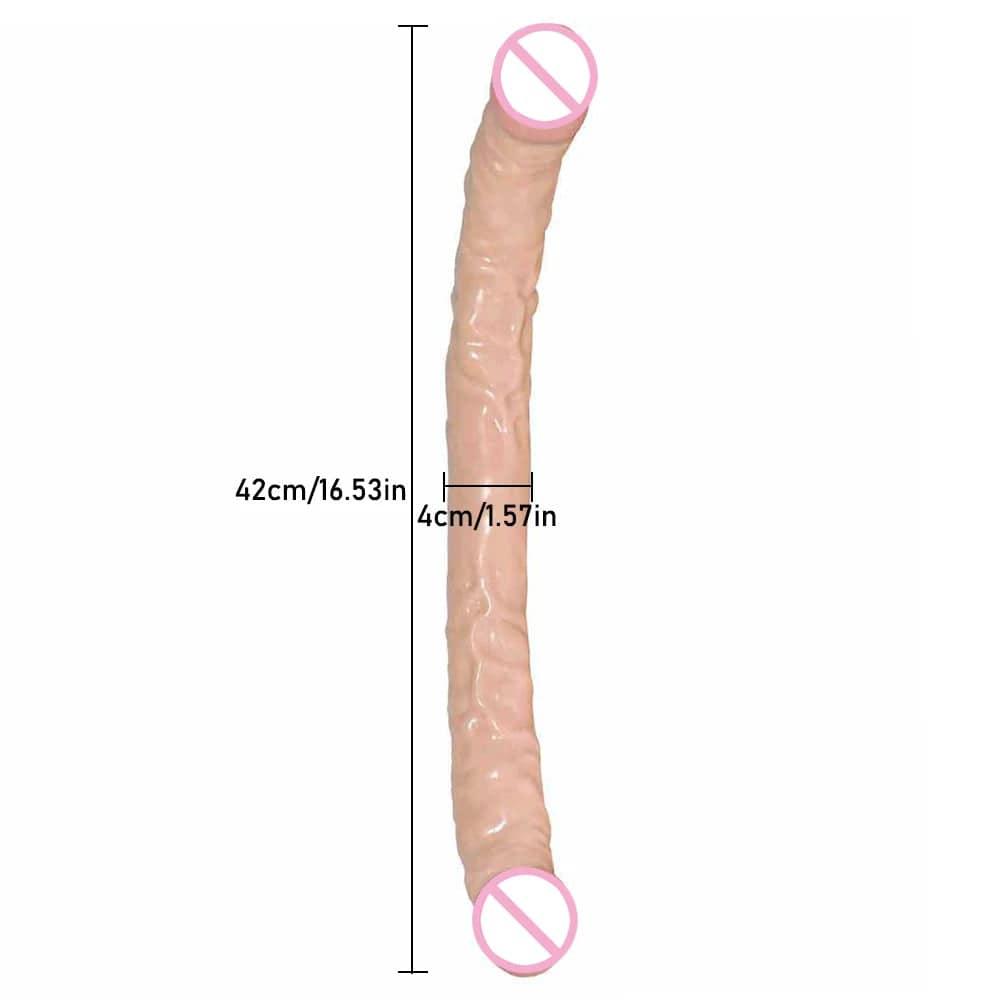 42*4cm Double Dildos Realistic Double Headed Phallus Stimulation of Vagina and Anus Long Penis Dick Sex Toys for Women Lesbian - Passion Pulse Adult