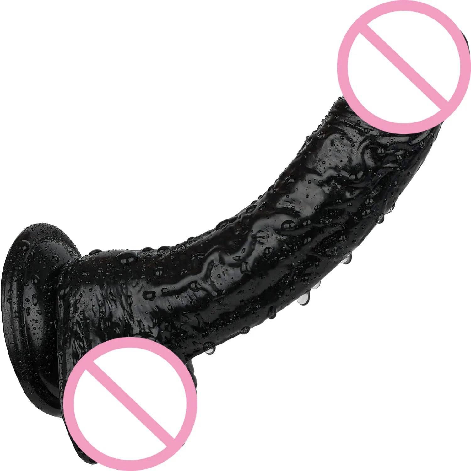 7-Inch Realistic Dildo with Suction Cup – Flexible Curved Shaft & Balls for G-Spot and Anal Play - Passion Pulse Adult
