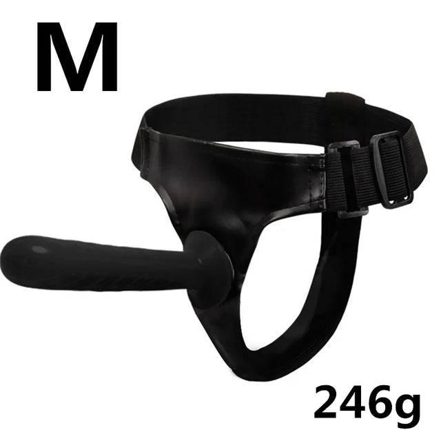 Double Penis Realistic Dildo Vibrator: Ultra Elastic Strap-On Harness for Women - Adult Sex Toy for Lesbians - Passion Pulse Adult