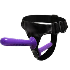 Double Penis Realistic Dildo Vibrator: Ultra Elastic Strap-On Harness for Women - Adult Sex Toy for Lesbians - Passion Pulse Adult
