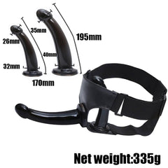 Double Penis Realistic Dildo Vibrator: Ultra Elastic Strap-On Harness for Women - Adult Sex Toy for Lesbians - Passion Pulse Adult