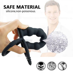 DualFlex Double Penetration Dildo with Vibrating Anal Beads - G-Spot and Prostate Massager for Women, Men, and Couples for Enhanced Intimacy and Pleasure - Passion Pulse Adult