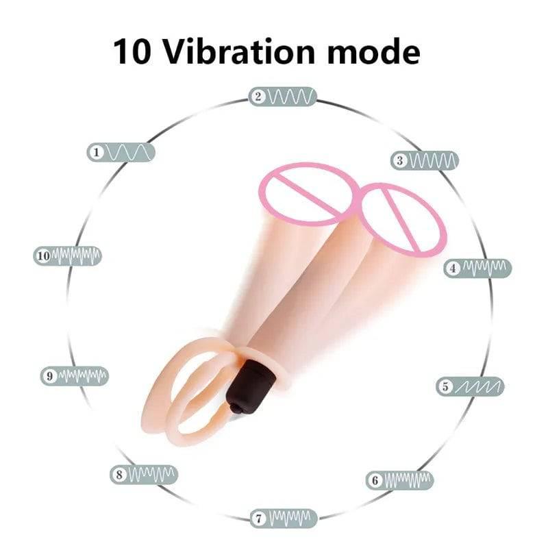 DualFlex Double Penetration Dildo with Vibrating Anal Beads - G-Spot and Prostate Massager for Women, Men, and Couples for Enhanced Intimacy and Pleasure - Passion Pulse Adult