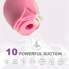 Rose-Shaped Sucking Vibrator – 9 Frequency G-Spot & Nipple Stimulator - Passion Pulse Adult