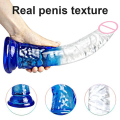 Crystal Jelly Huge Dildo - Realistic Design for Couples & Solo Play - Passion Pulse Adult