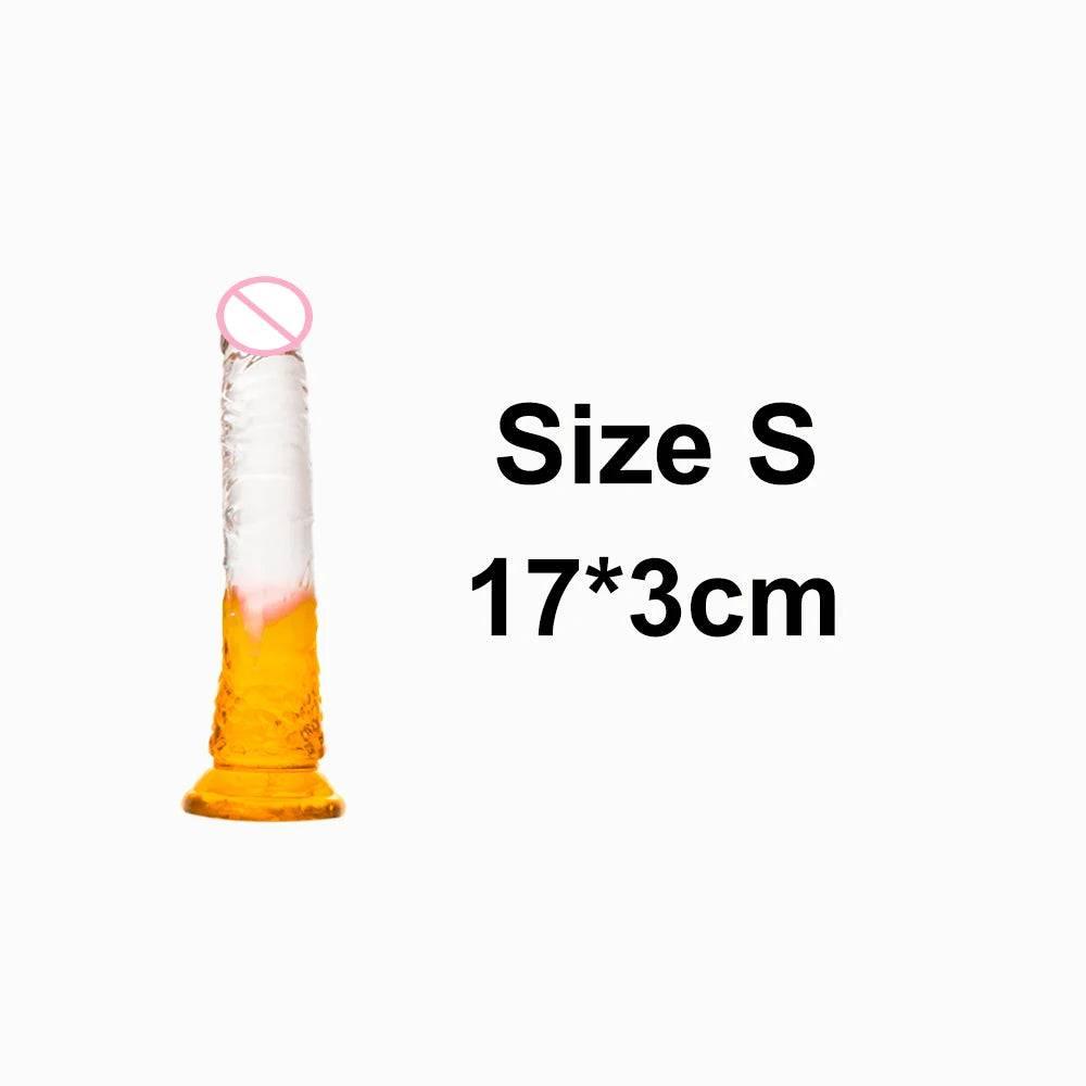 Crystal Jelly Huge Dildo - Realistic Design for Couples & Solo Play - Passion Pulse Adult