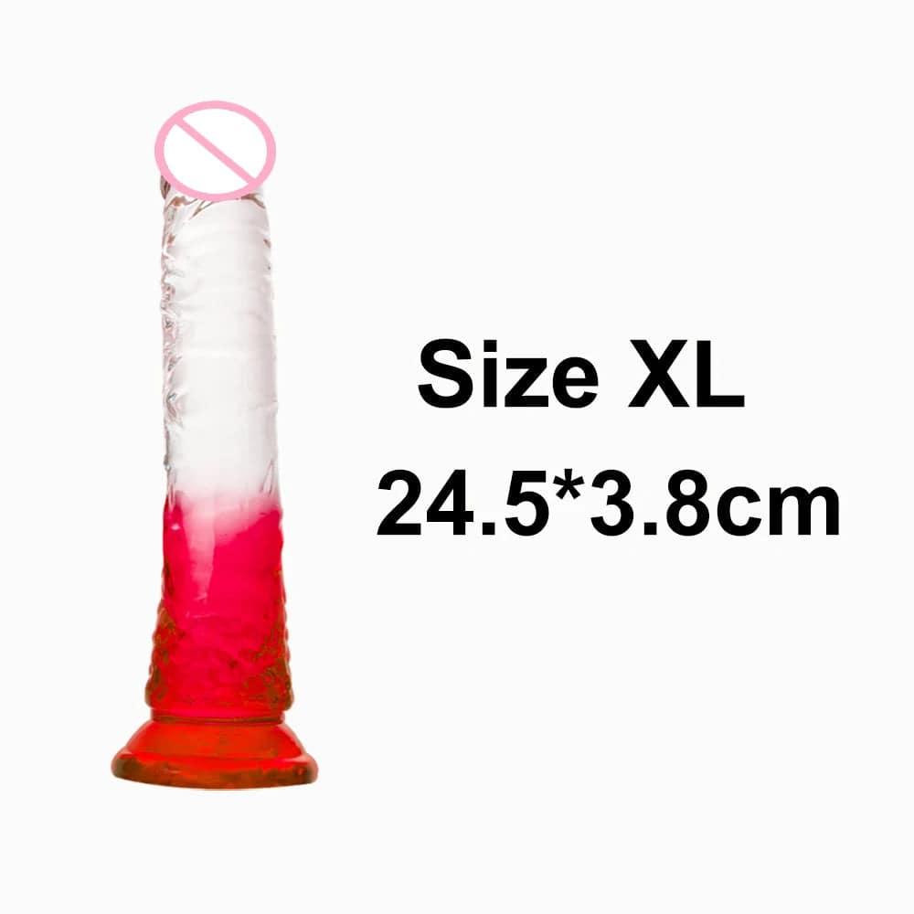 Crystal Jelly Huge Dildo - Realistic Design for Couples & Solo Play - Passion Pulse Adult