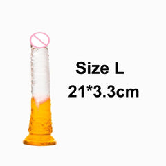 Crystal Jelly Huge Dildo - Realistic Design for Couples & Solo Play - Passion Pulse Adult
